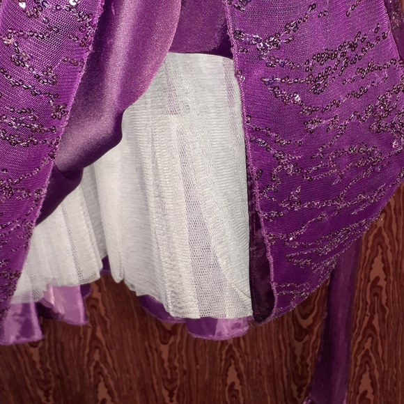 PURPLE FORMAL SLEEVELESS DRESS WITH SMALL SEQUINS - Picture 6 of 7
